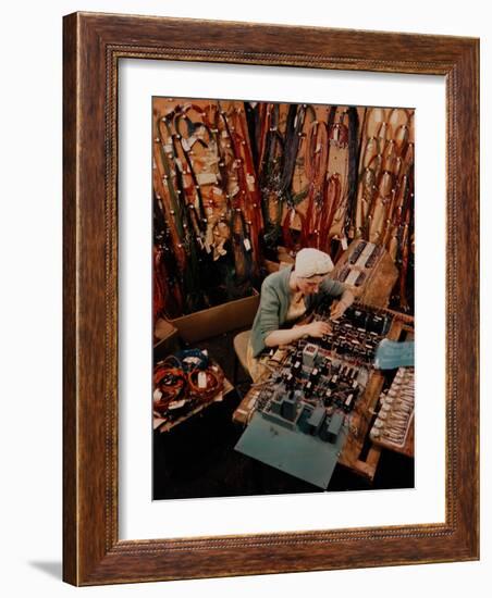 Woman at Work in General Electric Factory-Alfred Eisenstaedt-Framed Photographic Print