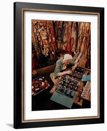 Woman at Work in General Electric Factory-Alfred Eisenstaedt-Framed Photographic Print