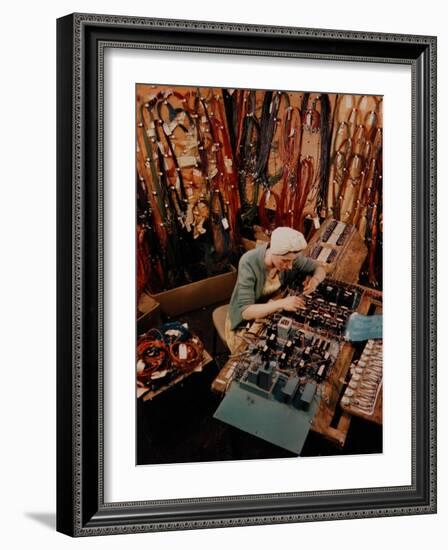 Woman at Work in General Electric Factory-Alfred Eisenstaedt-Framed Photographic Print