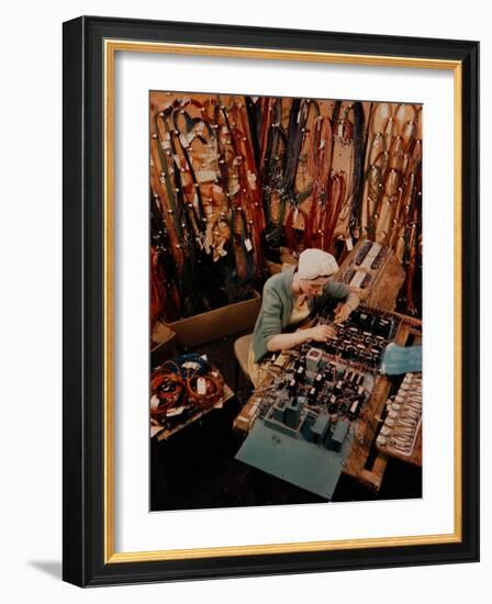 Woman at Work in General Electric Factory-Alfred Eisenstaedt-Framed Photographic Print