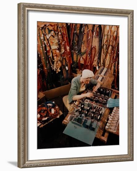 Woman at Work in General Electric Factory-Alfred Eisenstaedt-Framed Photographic Print