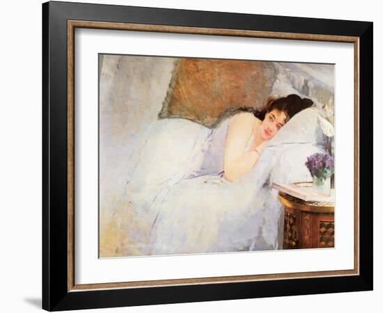 Woman Awakening, 1876-Eva Gonzales-Framed Giclee Print