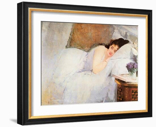 Woman Awakening, 1876-Eva Gonzales-Framed Giclee Print