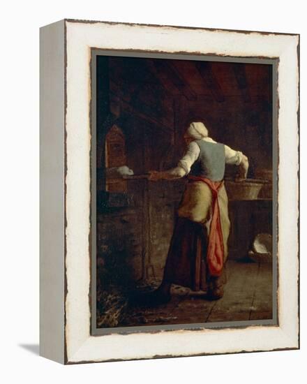 Woman Baking Bread-null-Framed Premier Image Canvas
