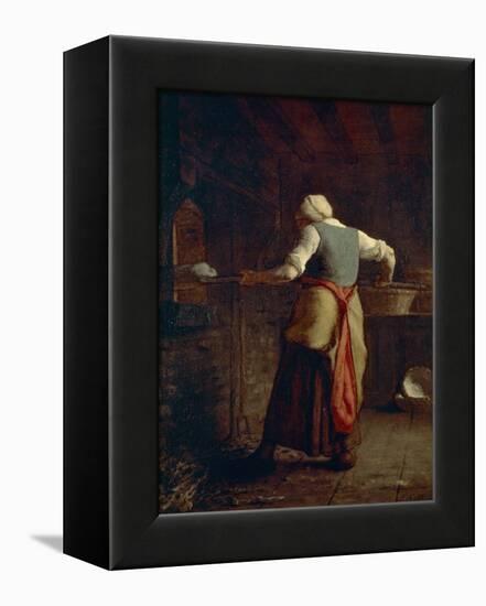 Woman Baking Bread-null-Framed Premier Image Canvas