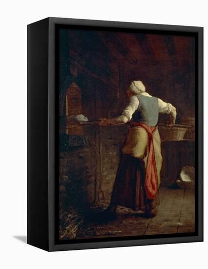 Woman Baking Bread-null-Framed Premier Image Canvas