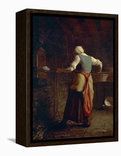 Woman Baking Bread-null-Framed Premier Image Canvas