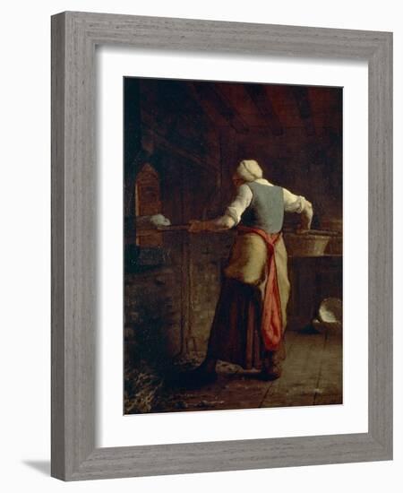 Woman Baking Bread-null-Framed Giclee Print