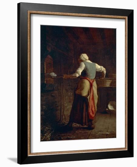 Woman Baking Bread-null-Framed Giclee Print