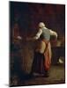 Woman Baking Bread-null-Mounted Giclee Print