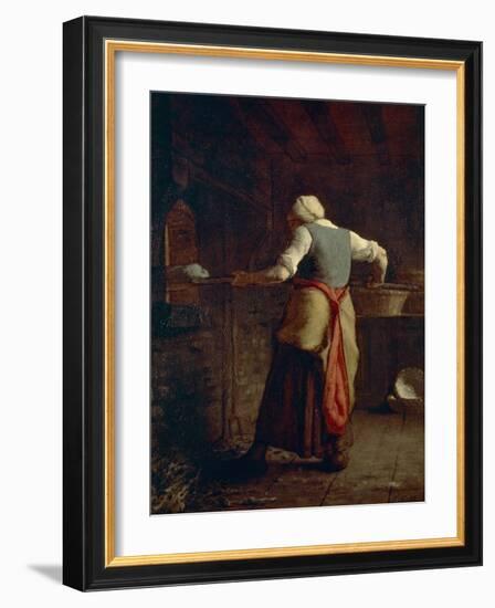 Woman Baking Bread-null-Framed Giclee Print