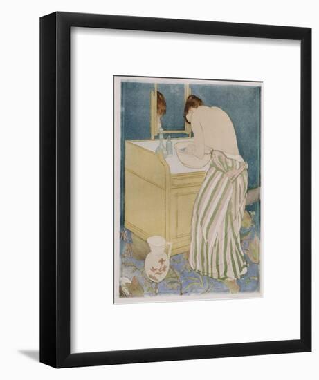 Woman Bathing, 1890-91-Mary Cassatt-Framed Premium Giclee Print