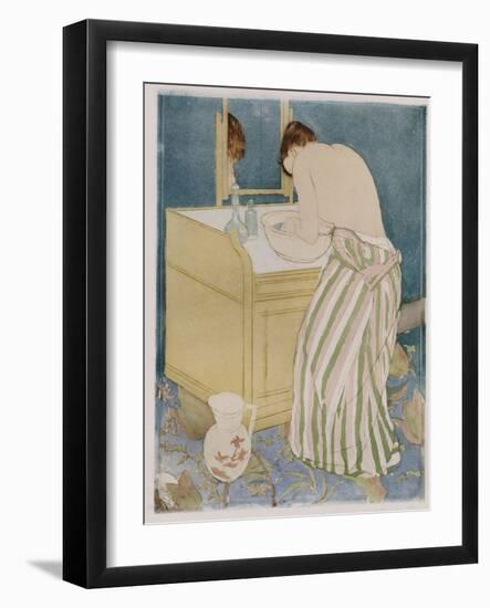 Woman Bathing, 1890-91-Mary Cassatt-Framed Giclee Print