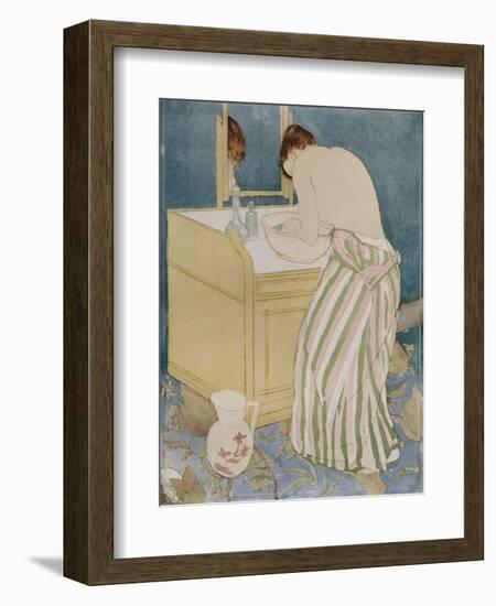 Woman Bathing, 1890-91-Mary Cassatt-Framed Giclee Print