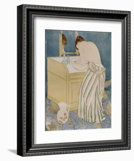 Woman Bathing, 1890-91-Mary Cassatt-Framed Giclee Print