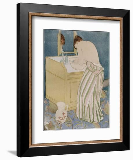 Woman Bathing, 1890-91-Mary Cassatt-Framed Premium Giclee Print