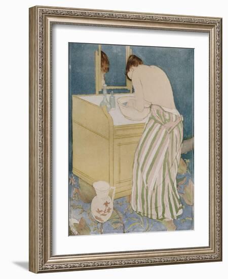 Woman Bathing, 1890-91-Mary Cassatt-Framed Giclee Print