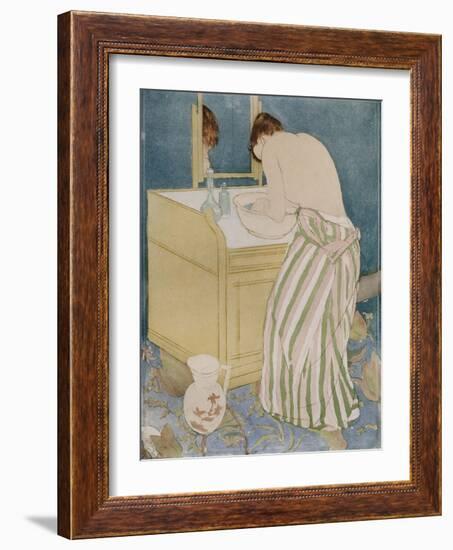 Woman Bathing, 1890-91-Mary Cassatt-Framed Giclee Print