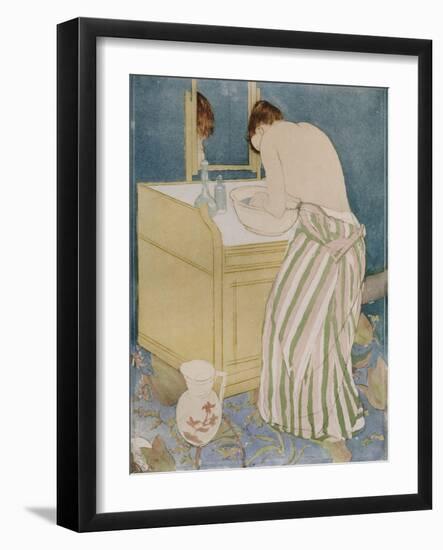 Woman Bathing, 1890-91-Mary Cassatt-Framed Giclee Print