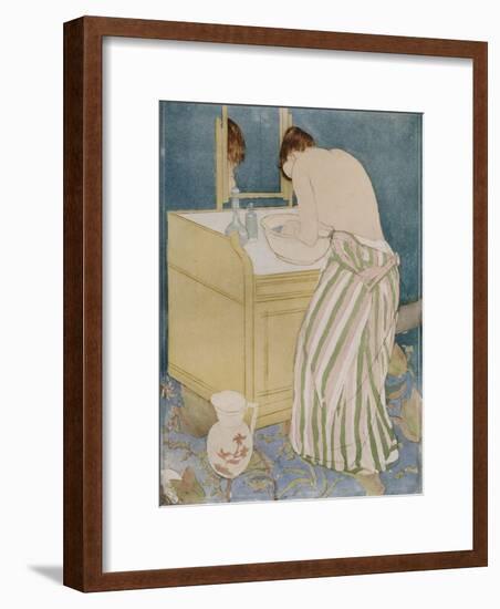 Woman Bathing, 1890-91-Mary Cassatt-Framed Giclee Print