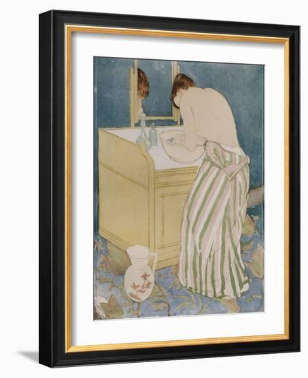 Woman Bathing, 1890-91-Mary Cassatt-Framed Giclee Print