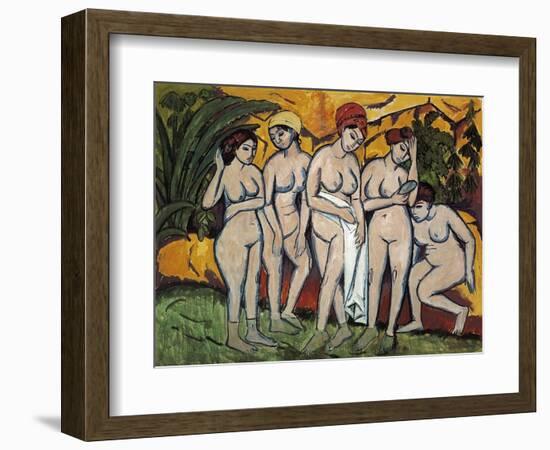 Woman Bathing, 1911-Ernst Ludwig Kirchner-Framed Giclee Print