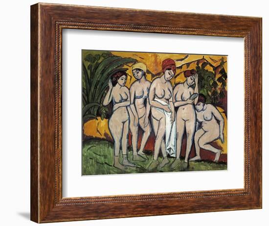 Woman Bathing, 1911-Ernst Ludwig Kirchner-Framed Giclee Print