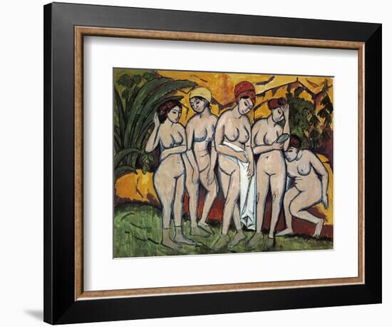 Woman Bathing, 1911-Ernst Ludwig Kirchner-Framed Giclee Print