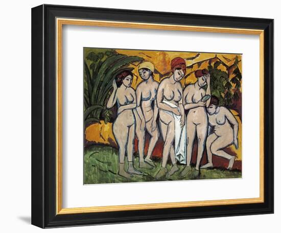 Woman Bathing, 1911-Ernst Ludwig Kirchner-Framed Giclee Print