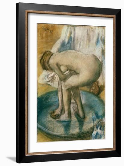 Woman Bathing in a Shallow Tub, 1885-Edgar Degas-Framed Giclee Print