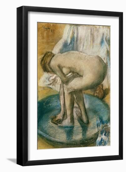 Woman Bathing in a Shallow Tub, 1885-Edgar Degas-Framed Giclee Print