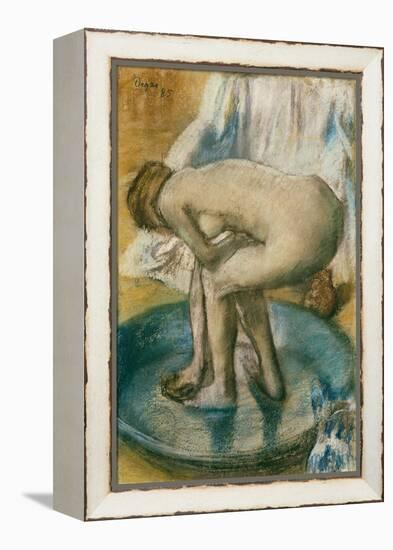 Woman Bathing in a Shallow Tub, 1885-Edgar Degas-Framed Premier Image Canvas