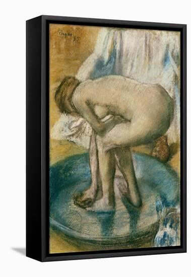 Woman Bathing in a Shallow Tub, 1885-Edgar Degas-Framed Premier Image Canvas