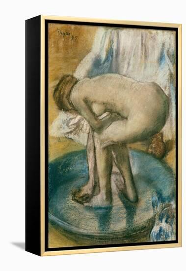 Woman Bathing in a Shallow Tub, 1885-Edgar Degas-Framed Premier Image Canvas