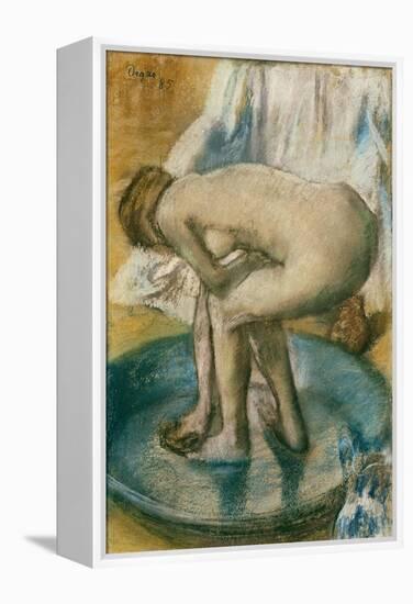 Woman Bathing in a Shallow Tub, 1885-Edgar Degas-Framed Premier Image Canvas