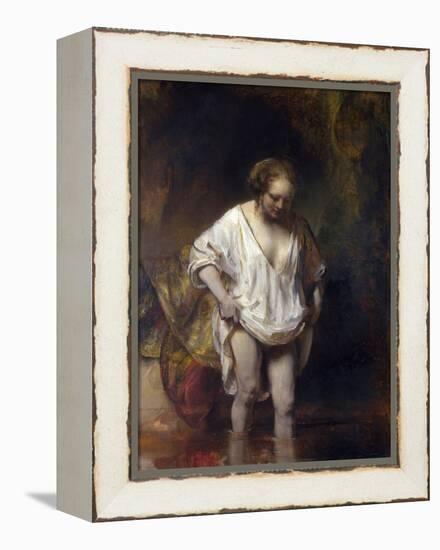 Woman Bathing in a Stream-Rembrandt van Rijn-Framed Premier Image Canvas