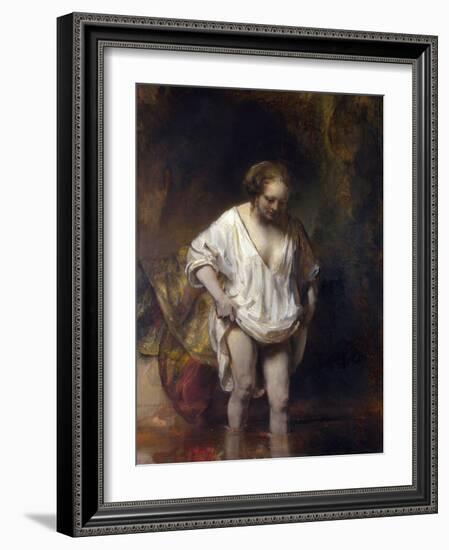 Woman Bathing in a Stream-Rembrandt van Rijn-Framed Giclee Print