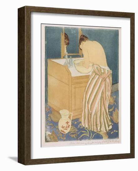 Woman Bathing (La Toilette), 1890-1-Mary Stevenson Cassatt-Framed Giclee Print