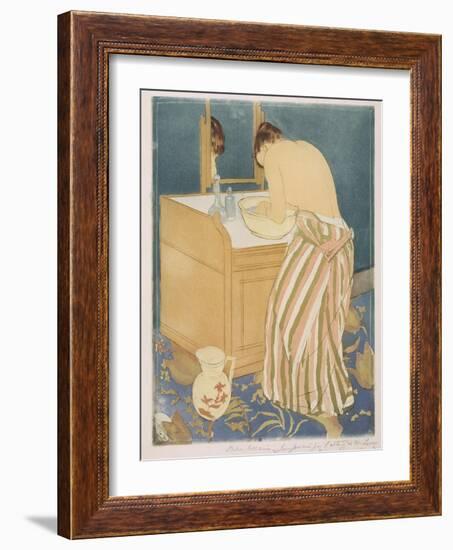 Woman Bathing (La Toilette), 1890-1-Mary Stevenson Cassatt-Framed Giclee Print