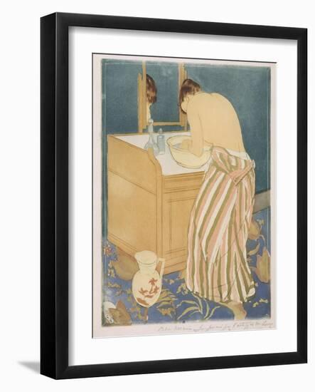 Woman Bathing (La Toilette), 1890-1-Mary Stevenson Cassatt-Framed Giclee Print