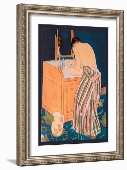 Woman Bathing-Mary Cassatt-Framed Art Print