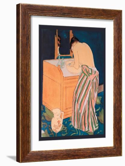 Woman Bathing-Mary Cassatt-Framed Art Print