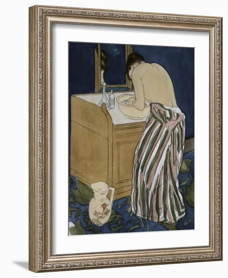 Woman Bathing-Mary Cassatt-Framed Giclee Print