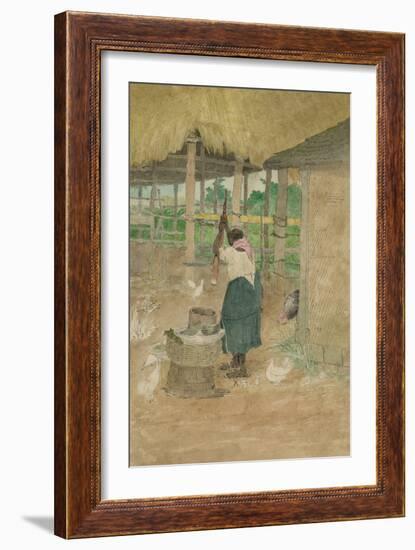 Woman Beating Cassava, Jamaica-null-Framed Premium Giclee Print