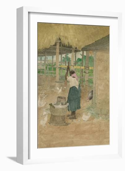 Woman Beating Cassava, Jamaica-null-Framed Premium Giclee Print