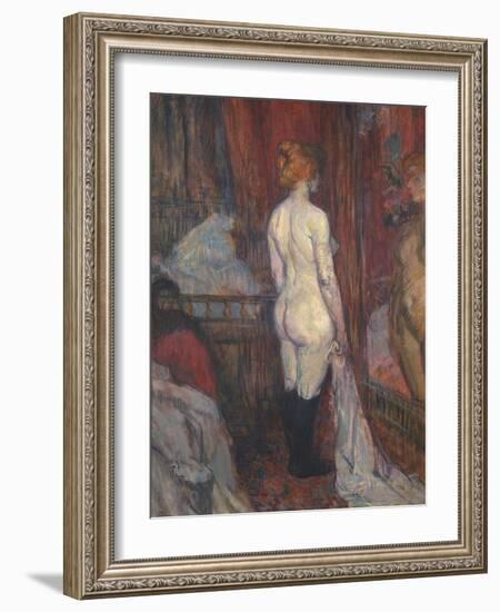 Woman before a Mirror, 1897-Henri de Toulouse-Lautrec-Framed Giclee Print