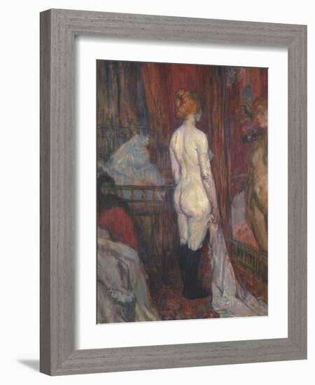 Woman before a Mirror, 1897-Henri de Toulouse-Lautrec-Framed Giclee Print