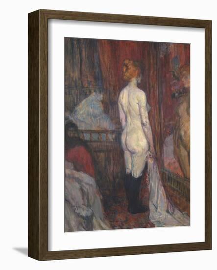 Woman before a Mirror, 1897-Henri de Toulouse-Lautrec-Framed Giclee Print