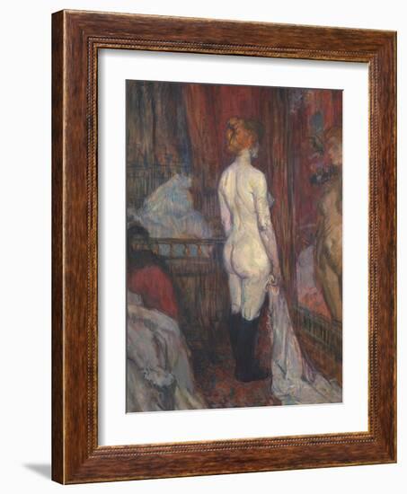 Woman before a Mirror, 1897-Henri de Toulouse-Lautrec-Framed Giclee Print