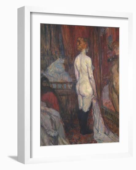 Woman before a Mirror, 1897-Henri de Toulouse-Lautrec-Framed Giclee Print